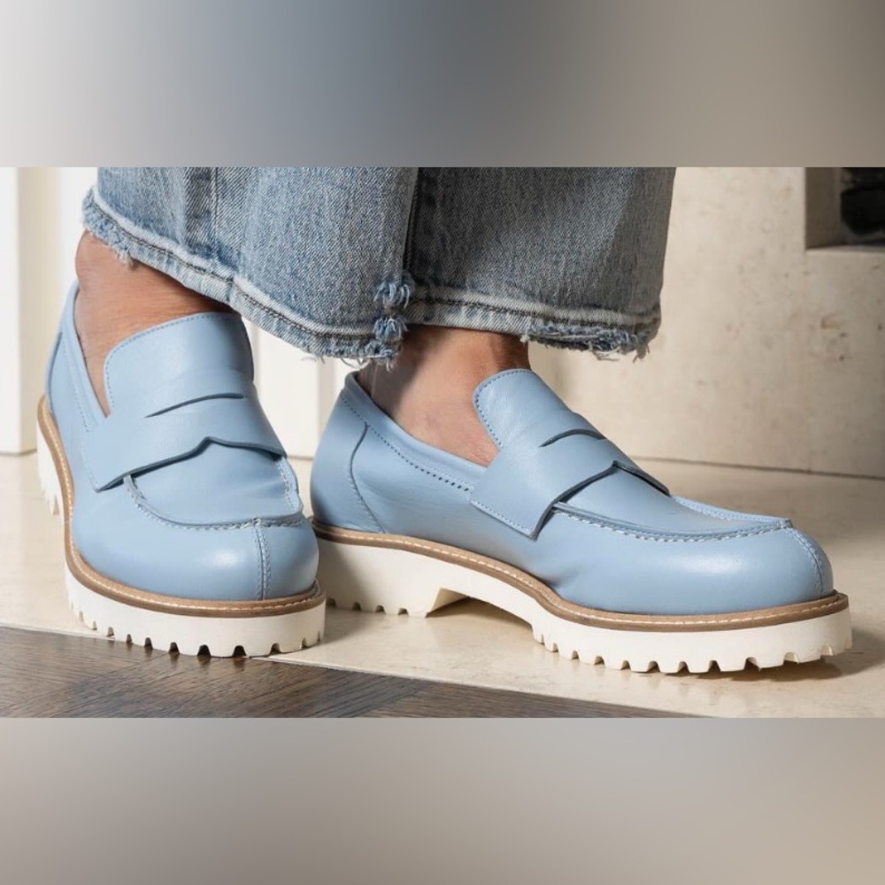 Womens Blue Loafers